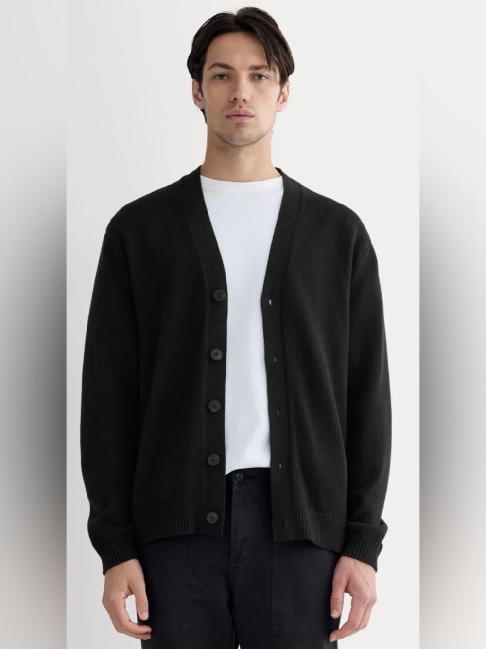 New Everlane THE CLASSIC CARDIGAN IN EVERYDAY COTTON Black Size S